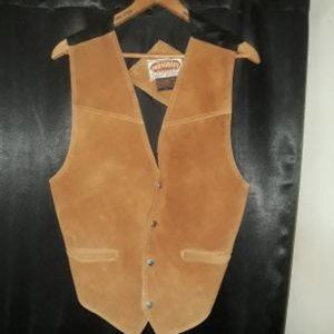 mens brown suede vest
